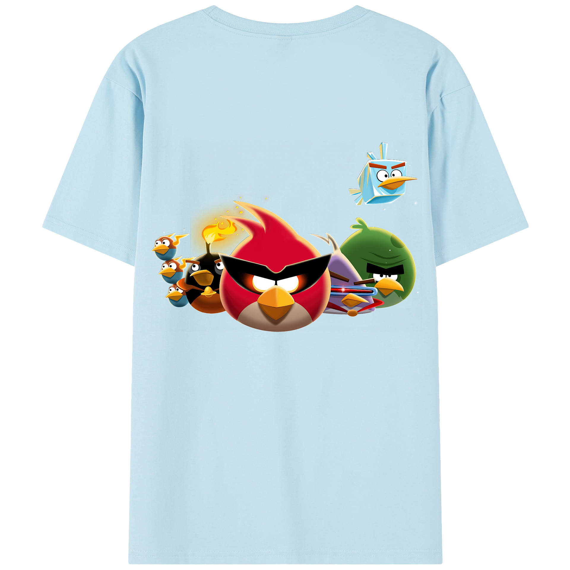 （画像用） Angry Birds アングリーバード 綿100％半袖Tシャツ（背面プリント）